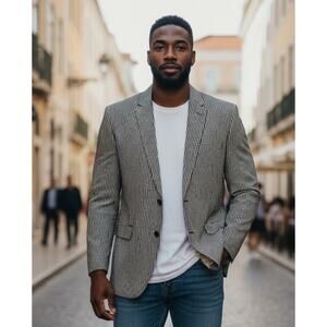 Tallia Lanificio Puro Tessuto Men’s Tan/Black Sport Coat Blazer Size 42R NWT